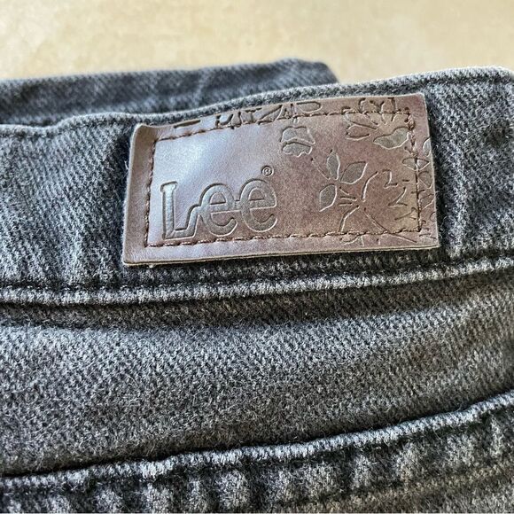 Lee Jeans Vintage Black Denim relaxed straight leg size 14 medium 90s Y2K - Picture 2 of 7
